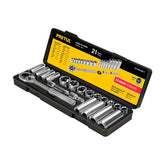 Juego de 21 herramientas std mixtas entrada 3/8" pretul..